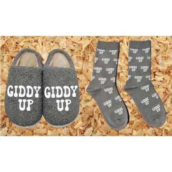 DREAMERS & SCHEMERS GIDDY UP SLIPPER & SOCK COMBO