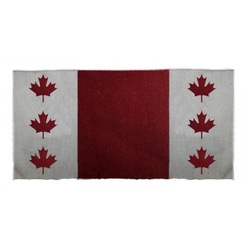 SIERRA COTTON/ACRYLIC CANADIAN FLAGS SADDLE BLANKET,32 in x 32in