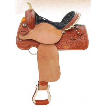 SIERRA DYLAN BARREL SADDLE, SOFT CHESTNUT WITH ROUGH OUTFENDERS