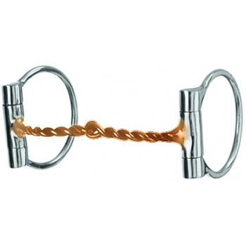 DEE RING SNAFFLE BIT with COPPER TWISTED WIRE, 5 INCH