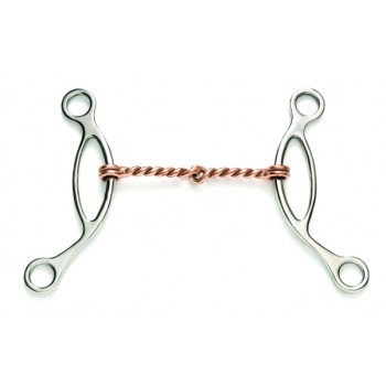 STAINLESS STEEL SLIDING GAG BIT with COPPER TWISTED MOUTH, 5INCH