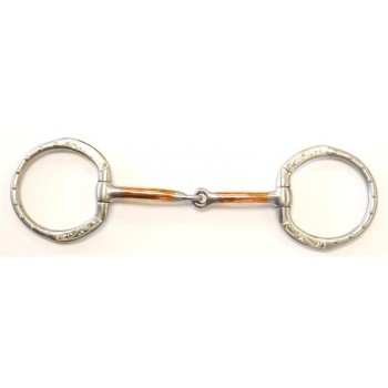 STAINLESS STEEL BRUSHED EMBOSSED SHOW SNAFFLE BIT, 5 INCH
