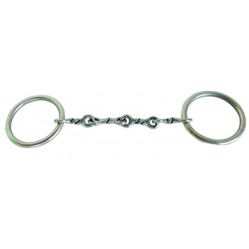 DEE BUTTERFIELD SNAFFLE BIT with 4 PIECE MOUTH,HEAVY RINGS,5-3/4 INCH