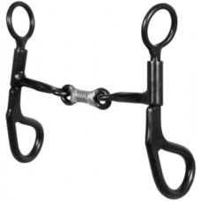 BLACK STEEL SNAFFLE BIT with COPPER WIRE MOUTH, 5 INCH
