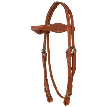 SIERRA DOUBLE & STITCHED WAVE BROWBAND HEADSTALL, HARNESSLEATHER
