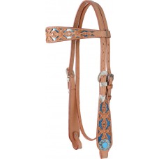 SIERRA PUZZLE WIDE BROW HEADSTALL, TURQUOISE