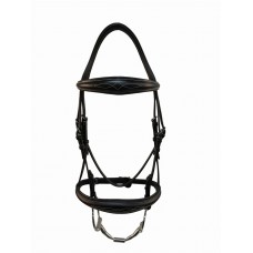 PARAGON PERFORMANCE CAESAR WIDE BROW FANCY STITCHED, TAPERED HUNTER/JUMPER BRIDLE WITH LACED REINS