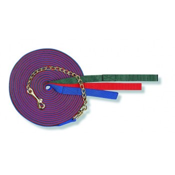 CAVALIER WEB LUNGE LINE with CHAIN, 30 ft with 20 in CHAIN