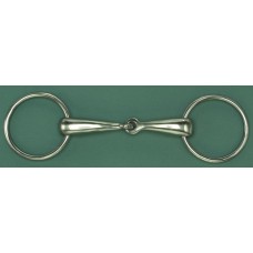 CENTAUR GERMAN SILVER LOOSE RING SNAFFLE BIT, 18MM SOLIDMOUTH