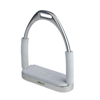 CENTAUR DOUBLE JOINTED STIRRUP IRONS, LIGHT GREY