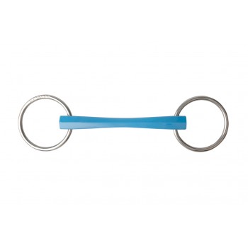 METALAB FLEXI TURQUOISE FLEXIBLE MULLEN LOOSE RING SNAFFLE BIT, M.T. 18 MM, 135 MM
