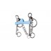METALAB FLEXI TURQUOISE FLEXIBLE PORT PELHAM BIT WITH 7 CM CHEEKS, 130 MM