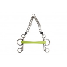 METALAB FLEXI GREEN SOFT MULLEN PELHAM BIT WITH 5 CM CHEEKS, 130 MM