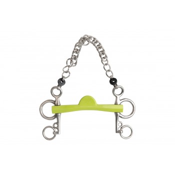 METALAB FLEXI GREEN SOFT PORT PELHAM BIT WITH 5 CM CHEEKS, 130 MM METALAB FLEXI GREEN SOFT PORT PELHAM BIT WITH 5 CM CHEEKS, 130 MM