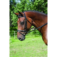 HDR ADVANTAGE WHITE LINED DRESSAGE BRIDLE, WITH LACED REIN S
