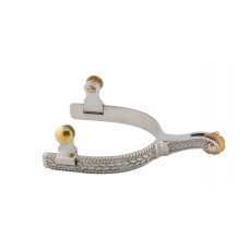 MENS STAINLESS STEEL SPUR with ROPE DESIGN