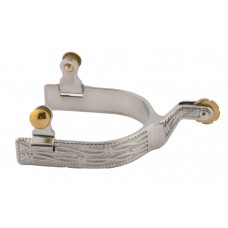 MENS STAINLESS STEEL ROPING SPUR with BARBED WIRE