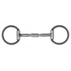 MYLER BLACK WESTERN DEE WITH STAINLESS STEEL DOTS AND SWEET IRON COMFORT SNAFFLE WIDE BARREL, (MB02), 5 INCH
