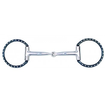 MYLER BLACK STEEL DEE with SWEET IRON SNAFFLE (MB09) COPPER INLAY MOUTH, 5 INCH