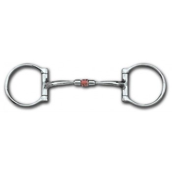 MYLER WESTERN 2-1/2 INCH DEE with SWEET IRON COMFORT SNAFFLE COPPER ROLLER (MB03) COPPER INLAY MOUTH, 5 INCH