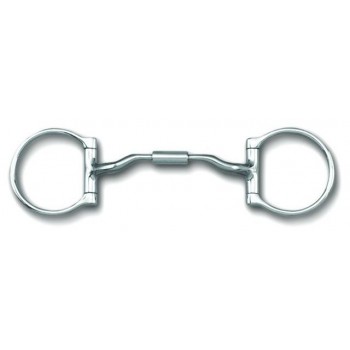 MYLER WESTERN 2-1/2 INCH DEE with SWEET IRON LOW PORT COMFORT SNAFFLE (MB04) COPPER INLAY MOUTH, 5 INCH