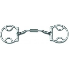 MYLER WESTERN 2-1/2 INCH DEE with 2 HOOKS, SWEET IRON LOW PORT COMFORT SNAFFLE (MB04) COPPER INLAY MOUTH, 5 INCH