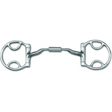 MYLER WESTERN 2-1/2 INCH DEE with 2 HOOKS, SWEET IRON LOW PORT COMFORT SNAFFLE (MB04) COPPER INLAY MOUTH, 5-1/2 INCH