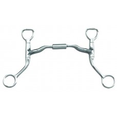 MYLER HBT SHANK with SWEET IRON LOW PORT COMFORT SNAFFLE (MB04) COPPER INLAY MOUTH, 5-1/2 INCH