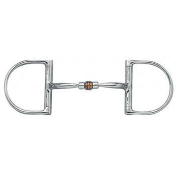 MYLER ENGLISH DEE with STAINLESS STEEL COMFORT SNAFFLE COPPER ROLLER (MB03) COPPER INLAY MOUTH, 5 INCH