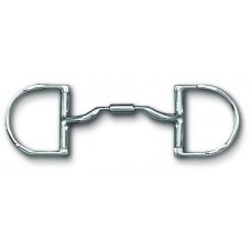 MYLER ENGLISH DEE with HOOKS with STAINLESS STEEL LOW PORT COMFORT SNAFFLE (MB04) COPPER INLAY MOUTH, 5 INCH