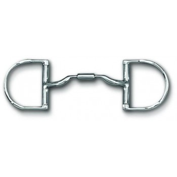 MYLER ENGLISH DEE with HOOKS with STAINLESS STEEL LOW PORT COMFORT SNAFFLE (MB04) COPPER INLAY MOUTH, 5 INCH