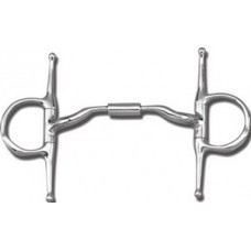 MYLER FULL CHEEK WITH HOOKS WITH STAINLESS STEEL LOW PORT COMFORT SNAFFLE, (MB04), 5 INCH