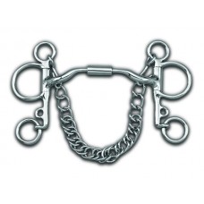 MYLER STAINLESS STEEL PELHAM with STAINLESS STEEL LOW PORT COMFORT SNAFFLE (MB04) COPPER INLAY MOUTH, 5 INCH