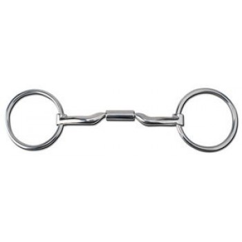 MYLER LOOSE RING STAINLESS STEEL LOW PORT COMFORT SNAFFLE WIDE BARREL, (MB04), 5 INCH