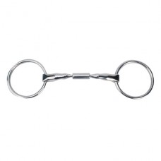 MYLER 14MM LOOSE RING WITH STAINLESS STEEL COMFORT SNAFFLE WIDE BARREL (MB02), 5-1/2 INCH
