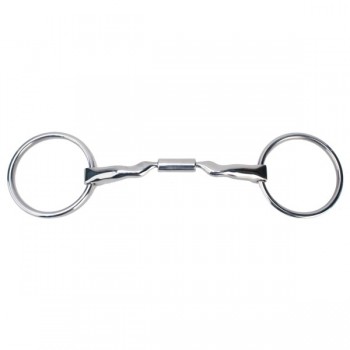 MYLER 14MM LOOSE RING WITH STAINLESS STEEL LOW PORT COMFORT SNAFFLE WIDE BARREL (MB04), 5 INCH