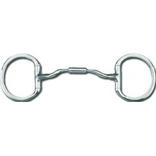 MYLER 3 1/2in EGGBUTT with STAINLESS STEEL LOW PORT COMFORT SNAFFLE (MB04) COPPER INLAY MOUTH, 5 INCH