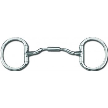 MYLER 3 1/2in EGGBUTT with STAINLESS STEEL LOW PORT COMFORT SNAFFLE (MB04) COPPER INLAY MOUTH, 5-1/2 INCH