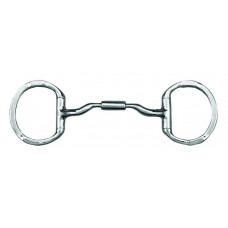 MYLER 3-1/2in EGGBUTT with HOOKS with SS LOW PORT COMFORT SNAFFLE (MB04) COPPER INLAY MOUTH, 5 INCH