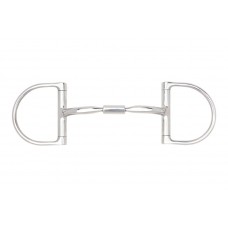 MYLER STAINLESS STEEL 3-3/8 INCH MEDIUM DEE WITH STAINLESS STEEL COMFORT SNAFFLE (MB02) COPPER INLAY MOUTH, 5 INCH