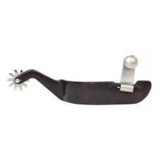 MYLER BLACK STEEL SPUR WITH 1 INCH BAND, 2-1/4 INCH SHANK AND 10 POINT ROWEL