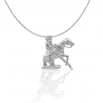 KELLY HERD REINING HORSE NECKLACE, STERLING SILVER