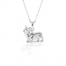 KELLY HERD SMALL CORGI NECKLACE, STERLING SILVER