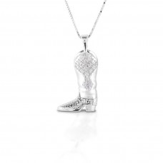 KELLY HERD WESTERN BOOT NECKLACE, STERLING SILVER