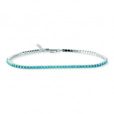 KELLY HERD STERLING SILVER SMALL TURQUOISE TENNIS BRACELET