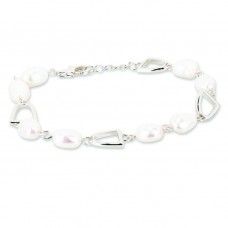 KELLY HERD STERLING SILVER PEARL STIRRUP BRACELET