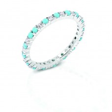 KELLY HERD STERLING SILVER TURQUOISE ANNIVERSARY BAND