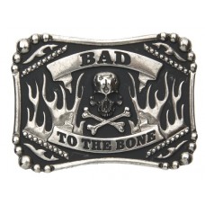 ANDWEST ANTIQUE SILVER BAD TO THE BONE BUCKLE