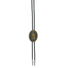 ANDWEST HORSE HEAD WITH ROPE EDGE BOLO TIE