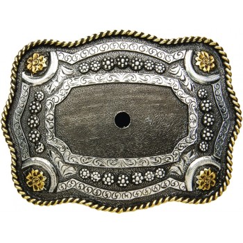 ANDWEST TWO-TONE ANTIQUE SCALLOPED MOTIF BUCKLE